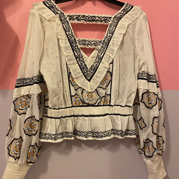 Anthropologie Sequined Embroidered Blouse size 6 - Picture 8 of 16